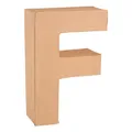 Produktbild: GLOREX 6 2029 106 - Papp - Buchstabe F, Buchstabe aus brauner Pappe, ca. 17,5 X 5,5 cm groß, zum bemalen und bekleben, für Serviettentechnik und Décopatch, ideal als Dekoration