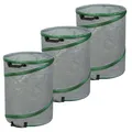 Produktbild: ® 3 Stück Pop Up Gartensäcke 137L Grün/Grau Sehr Stabiles Polyester Oxford Se...