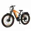 Produktbild: PIXAR E-bike Fatbike 500W 48V 20Ah Akku, Shimano 7-Gang, Hydraulische, 7 Gang, Mittelmotor orange