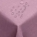 Produktbild: DecoHomeTextil Leinen Optik Tischdecke, Rechteckig 110 x 160 cm Lila, wasserabweisend, fleckenabweisend, abwaschbar, Lotuseffekt, bügelfrei