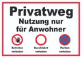 Produktbild: HB-Druck Hinweisschild Privatweg nur für Anwohner Parken Betreten Durchfahrt verboten Schild, wetterfest, stabil, UV-beständig, kratzfest