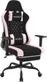 Produktbild: WOLTU Massage Gaming Stuhl, ergonomisch, Computerstuhl mit Lendenkissen, Netzstoff : Schwarz+Rosa Farbe: Schwarz+Rosa