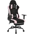 Produktbild: Woltu Gamingstuhl, Schwarz, Rosa, Textil, Drehkreuz, 70x129x57.5 cm, Kinder- & Jugendzimmer, Jugendmöbel, Gamingstühle