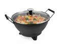 Produktbild: PRINCESS Elektrische Wokpfanne, 1400 W, Großer Asia Elektro Wok Ø30cm 7Liter mit Glas Deckel