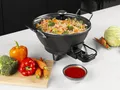 Produktbild: Elektrischer Asia Wok mit Glasdeckel 7Ltr. Ø30cm, 1400W Elektro Schmor Pfanne