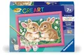 Produktbild: Ravensburger CreArt 27695 - Niedliche Häschen - Malen nach Zahlen Hase für Kinder ab 7 Jahre, Malset mit Rahmen, Pinsel und Acrylfarben, Geschenk für Mädchen und Jungen