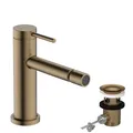 Produktbild: hansgrohe Tecturis S - Bidetarmatur mit Zugstange, Bidetmischer mit Auslauf Höhe 100mm, Badarmatur, Brushed Bronze