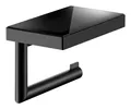 Produktbild: Keuco Reva Toilettenpapierhalter mit Glasablage offene Form - Schwarz Matt - 12873379000