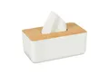 Produktbild: relaxdays Papiertuchbox 4 x Tücherbox mit Bambus-Deckel