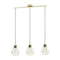 Produktbild: EGLO Pendelleuchte Tarbes, 3 flammige Hängelampe, Hängeleuchte aus Metall in Messing-Gebürstet, Esstischlampe, Wohnzimmerlampe hängend mit E27 Fassung, L 79 cm