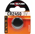 Produktbild: ANSMANN AG Ansmann CR-2450 Lithium Knopfzelle, Batterie, silber. Akku Ansmann Lithium Knopfzelle CR-2450 (3 Volt V), Hochwertige Lithium Knopfzelle