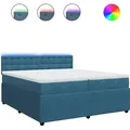 Produktbild: vidaXL Boxspringbett mit Matratze Blau 200x200 cm Samt - Blau
