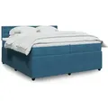 Produktbild: Boxspringbett Mit Matratze Blau 200x200 Cm Samt Vidaxl