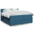 Produktbild: Boxspringbett mit Matratze Blau 200x200 cm Samt