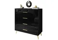 Produktbild: Lookway Kommode AURA 4S Schwarz mit Schubladen und Griffe