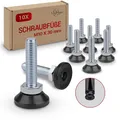 Produktbild: LouMaxx Stellfüße M10 × 30 mm – 10er Set – Verstellschraube für Möbel, Maschinen und Werkbänke – Nivellierfuß sorgt für stabilen Stand – höhenverstellbare Füße aus Stahl - belastbar bis 500 kg