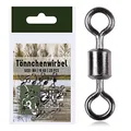 Produktbild: Zite Fishing Tönnchenwirbel Set 20 STK - Angelwirbel als Schnurverbinder mit hoher Tragkraft – Verbindungswirbel Hauptschnur & Vorfach (8# 19 kg)