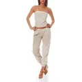 Produktbild: malito more than fashion Jumpsuit 1585 figurbetonter trägerloser Overall Einteiler beige|braun XL