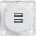 Produktbild: Berker Integro USB Ladesteckdose 2x USB, polarweiß matt