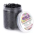 Produktbild: HOYOLS 1/2 Zoll Kleine Schwarze Gummibänder für Haarbänder Elastische Mini Kleinkind Zopf Pferdeschwanz Halter für Mädchen Kleinkinder Kinder Dicke Haar Keine Beschädigung 1000 Stück (S) Latexfrei