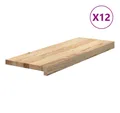 Produktbild: vidaXL Stufenmatte 70 x 30 x 2 cm Treppenstufen 12 Stk Unbehandelt 70x30x2 cm Massivholz