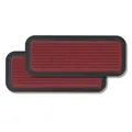 Produktbild: Astra Fußmatte Außen & Innen - 2er Set 25x60 cm Rot Linien - Sauberlauf Türmatte rutschfest - Schmutzfangmatte strapazierfähig - Fussmatte aussen Stufen