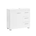 Produktbild: VASAGLE Waschbeckenunterschrank 30 x 70 x 64 cm mit 2 Fächern hinter der Tür wolkenweiß BBK503W10