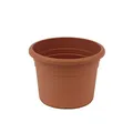 Produktbild: greemotion Pflanzkübel Fiona, UV-Beständiger Blumentopf aus Kunststoff, Pflanzgefäß mit Bodenlöchern, Volumen ca. 5 l, ca. Ø 25 x H 18 cm