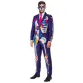 Produktbild: Opposuits Partyanzug Sugar Skull Anzug, Bei diesem Dia de los Muertos Design geht's drunter und drüber! lila XL