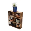 Produktbild: Teramico Vintage Holzkisten 40 x 30 x 25cm geflammt | Weinkisten & Obstkisten | Set-Angebote (6er Set ohne Boden)