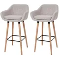 Produktbild: MCW Barhocker, Hellgrau, Textil, 53x99x45 cm, Esszimmer, Barmöbel, Barhocker