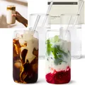 Produktbild: Trinkgläser Set mit Glas Strohhalm 4x 450ml Eiskaffee, Wasser  Matcha Glas - ...