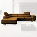 Produktbild: NEXT COLLECTION Ecksofa WILD L-Form mit Bettkasten und Schlaffunktion Easy Clean, mit verstellbaren Kopfstützen, 275x203x90, Vena 2 Gold