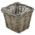 Produktbild: FRANK FLECHTWAREN Rattankorb, Pflanzkorb, Pflanzgefäß Pflanzer Rattan, klein, Quadratisch ca 21 x 21 x 19 cm, Leicht und atmungsaktiv, Trendfarbe Koboo-Grey, Zum Bepflanzen geeignet
