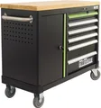 Produktbild: Werkstattwagen DELUXE 6 Schubladen + Tür leer Werkzeugwagen massive Arbeitsplatte Anthrazit/grün