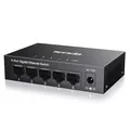Produktbild: Tenda TEG1005D LAN Switch, 5 Port Gigabit Netzwerk Switch (IGMP-Snooping, QoS, Plug-and-Play, Unmanaged, Lüfterlos, Metallgehäuse) Ethernet Switch, Mini Switch, LAN Verteiler Splitter