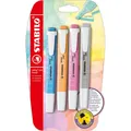 Produktbild: STABILO Textmarker - swing cool Pastel - 4er Pack - Seidengrau, Frische Fuchsie, Himmlisches Blau, S (4 x) (B-57308-10)
