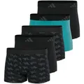 Produktbild: adidas Herren Boxershorts, 5er Pack - Trunks, Active Flex Cotton, Logo Schwarz/Grün L