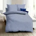 Produktbild: Kaeppel Biber Bettwäsche Vichy Karo blau 155x220 cm + 80x80 cm - blau