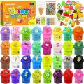 Produktbild: FAMKEEP Fluffy Slime Set 32 Pack, Fluffy Butter Slime Set, Fun Crystal Slime DIY Kit,Mini Scented Schleim für Kinder Party Favor,Mädchen und Jungen, Weich und dehnbar