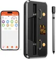 Produktbild: Fleischthermometer Kabellos, Apkezel Bluetooth Grillthermometer mit App, IP67 Wasserdicht Bratenthermometer Kabellos, Meat Grill Thermometer für Backofen Grill Smoker Rotisserie Airfryer