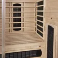 Produktbild: Artsauna Infrarotkabine Kiruna90 mit 4 Vollspektrum- & 3 Flächenstrahler, 1 Person, 90 x 90 x 190 cm, LED Farblicht & Glastür, Infrarotsauna Sauna