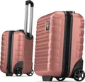 Produktbild: TRAVELY Premium Handgepäck Koffer 40x30x20cm - passend für Ryanair, Lufthansa, Eurowings und co. I 26L Trolley Handgepäck mit sanften Rollen, Reisekoffer, Rosé