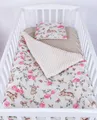 Produktbild: Babydecke BABYLUX Babydecke Krabbeldecke MINKY Kuscheldecke 75x100 cm+KISSEN, BabyLux, K140 - Zauberhafte Rosenhüpfer