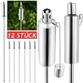 Produktbild: GARDEBRUK® Gartenfackel Öl 12er Set 330ml Edelstahl Rostfrei 115cm Hoch Fackeln Ölfackeln Garten Draußen