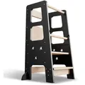 Produktbild: Juskys Lernturm, Schwarz, Holzwerkstoff, 40x90x44 cm, Babymöbel, Hochstühle & Zubehör, Lerntürme