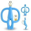 Produktbild: Matchstick Monkey - Beißring Affe Original - Baby Zahnungshilfe - weiche Noppen massieren wundes Zahnfleisch - Silikon BPA-frei - Greifling für Zahnen - ab 3 Monaten - hellblau