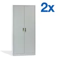 Produktbild: 2er Set 2 x Metall Leichtbauschrank Werkzeugschrank Eco 4 Böden 180x81x39 cm