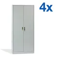 Produktbild: 4er Set 4 x Metall Leichtbauschrank Werkzeugschrank Eco 4 Böden 180x81x39 cm