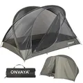 Produktbild: ONVAYA® Insektenschutzzelt ǀ Steingrau ǀ für 2 Personen ǀ mit Regenschutz ǀ einfacher Aufbau ǀ Moskitonetz für Camping, Terrasse oder Park